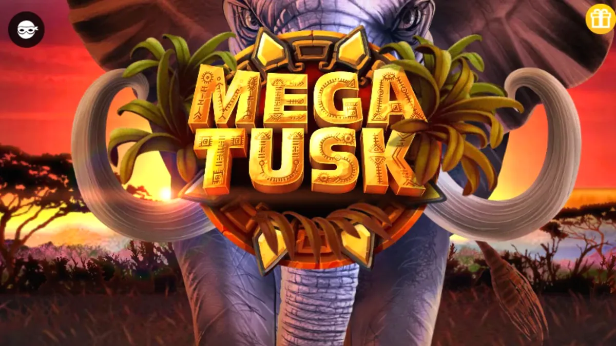 Pemandangan savana Afrika yang indah di slot Mega Tusk