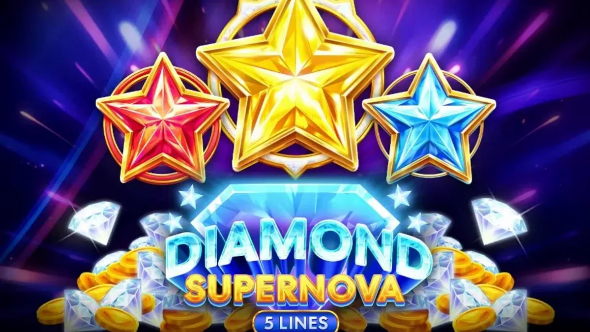 Tampilan visual slot Diamond Supernova dengan tema ruang angkasa dan berlian